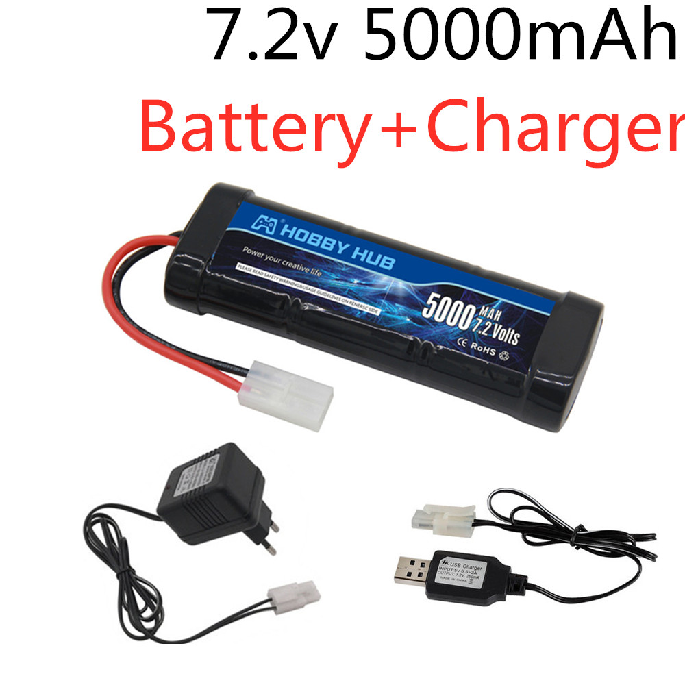 Rc Hobby Hub - 7.2V 5000mAh Ni-MH แบตเตอรี่ Tamiya ปลั๊ก