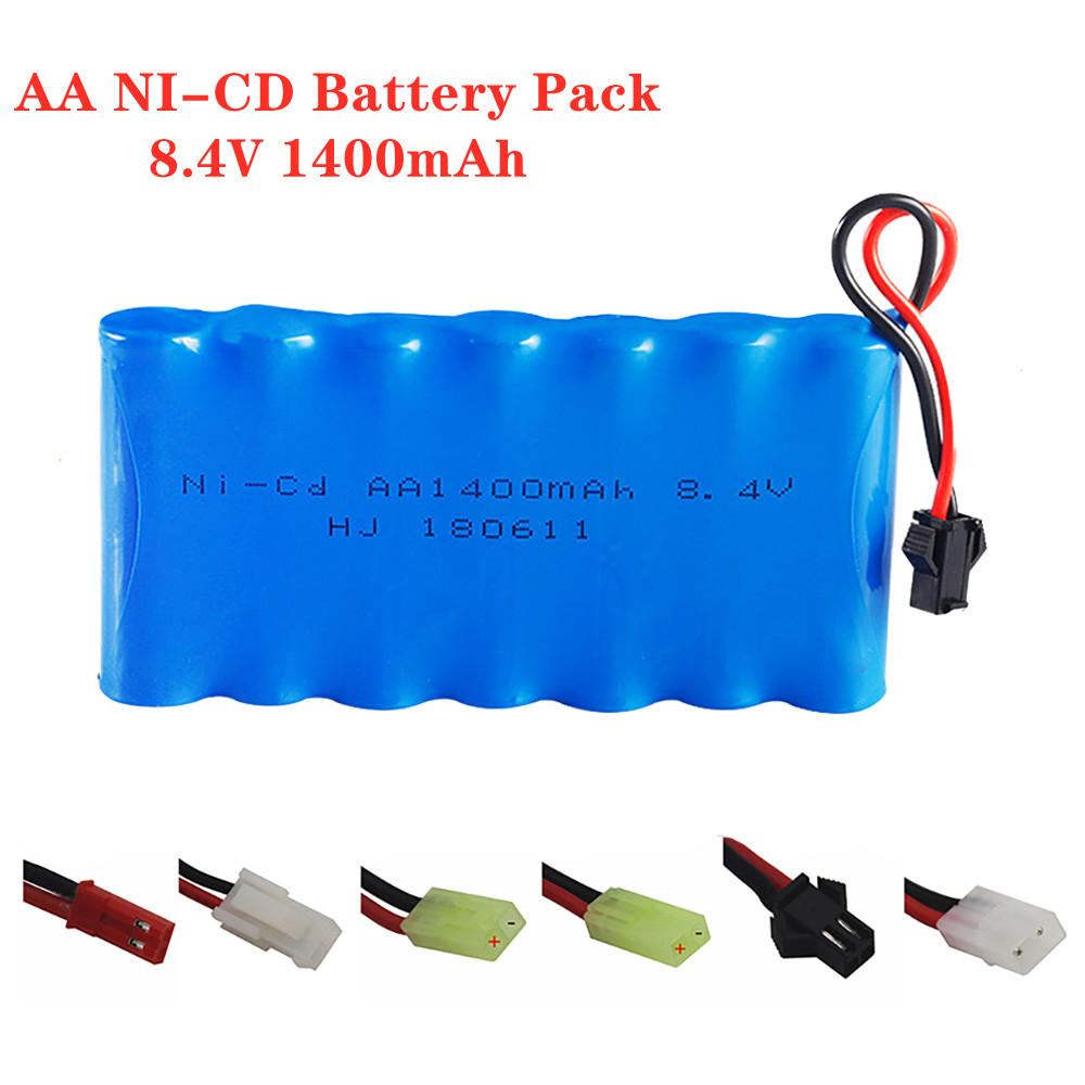 Rc Hobby Hub - 8.4V 1400Mah Ni-CD แบตเตอรี่แบบชาร์จไฟได้แพ็คสำหรับของเล่น RC รถเรือรถบรรทุกถังปืนอะไหล่8.4V