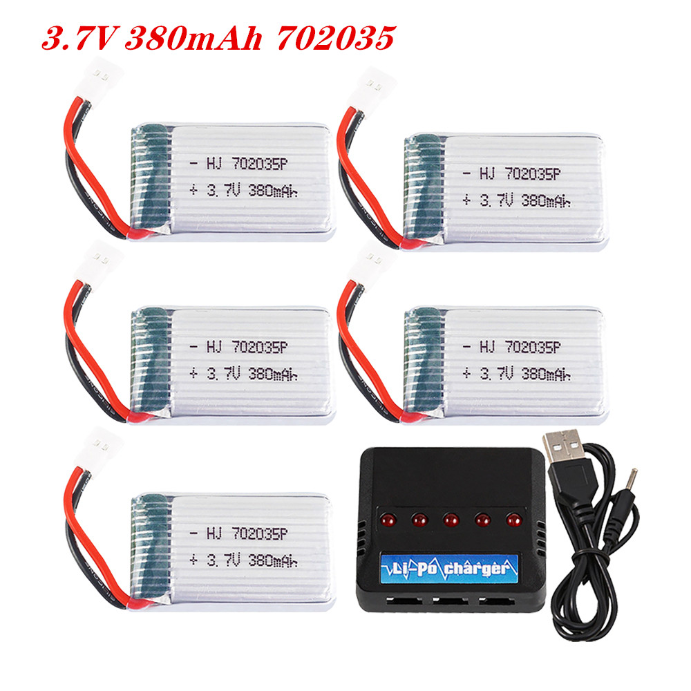 Rc Hobby Hub - 3.7V 380Mah 702035 Lipo แบตเตอรี่แบบชาร์จได้พร้อม Charger