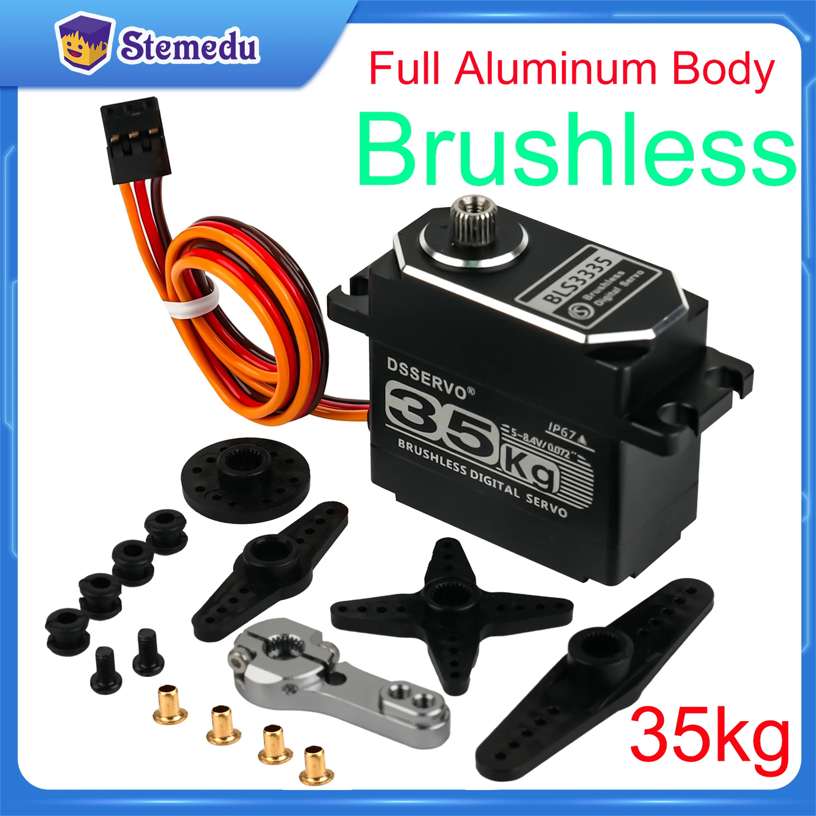 Rc Hobby Tools - 35KG BLS3335 เซอร์โวมอเตอร์ดิจิตอลความเร็วสูง Brushless โลหะทั้งหมด 180/270/360