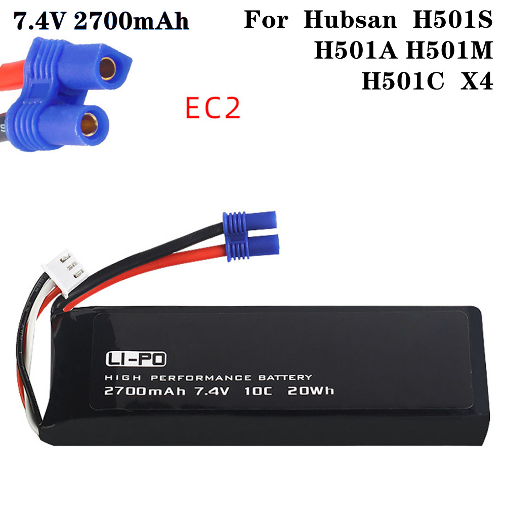 Rc Hobby Hub - 7.4V 2700mAh 10C แบตเตอรี่เดิมสําหรับ Hubsan H501S