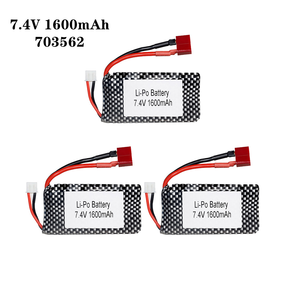 Rc Hobby Hub - 1/2/3ชิ้น/ล็อต7.4V 1600Mah 703562 25C Lipo แบตเตอรี่สำหรับ9125