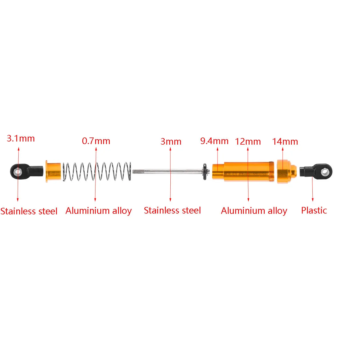 อลูมิเนียม Big Bore Shocks 75/ - Shock Absorber Rc บทวิจารณ์และราคา